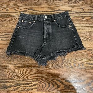 Zara black jean shorts